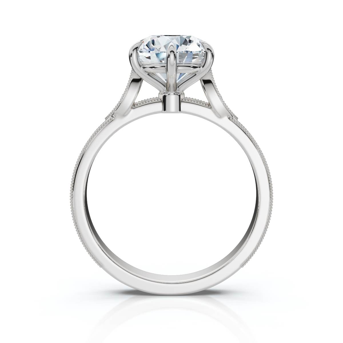 14K White Gold Veyora Accents Lab Grown Diamond Engagement Ring (1/20 ct. tw)
