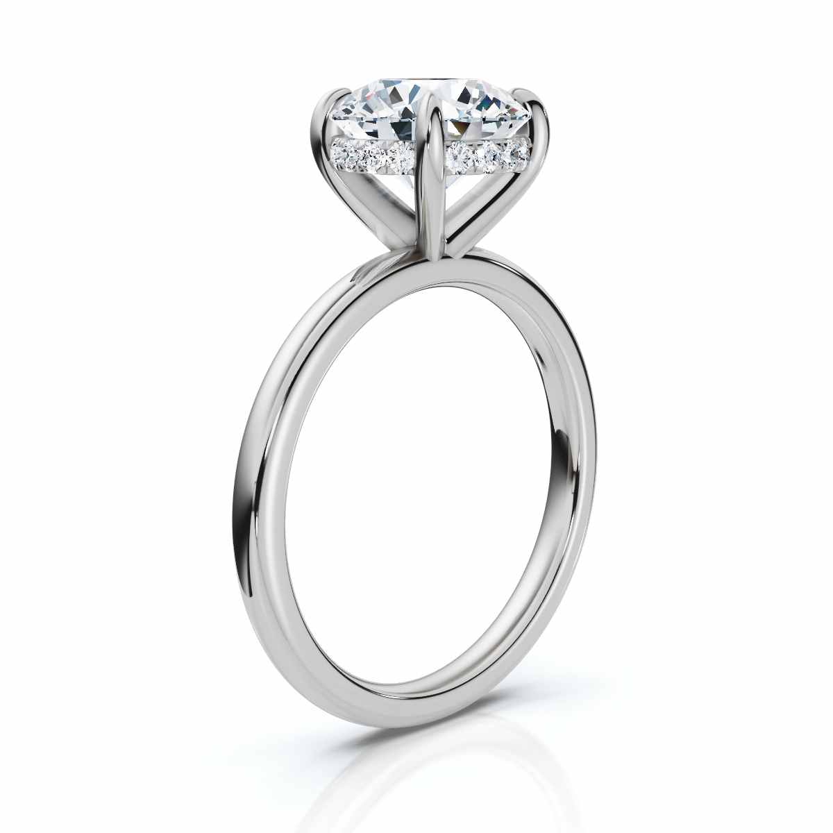 14K White Gold Maelis Hidden Accents Lab Grown Diamond Ring (1/10 ct. tw)