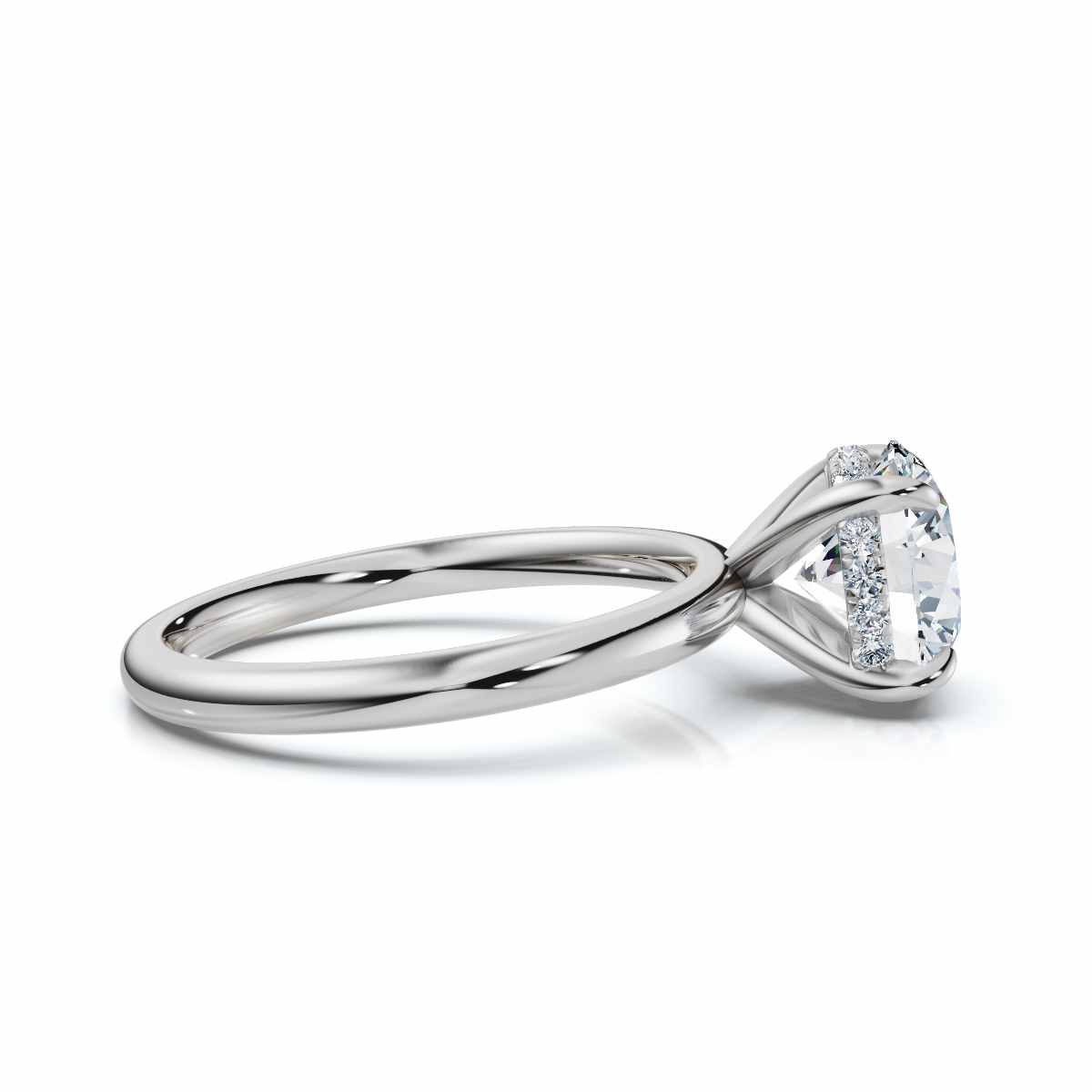 14K White Gold Maelis Hidden Accents Lab Grown Diamond Ring (1/10 ct. tw)