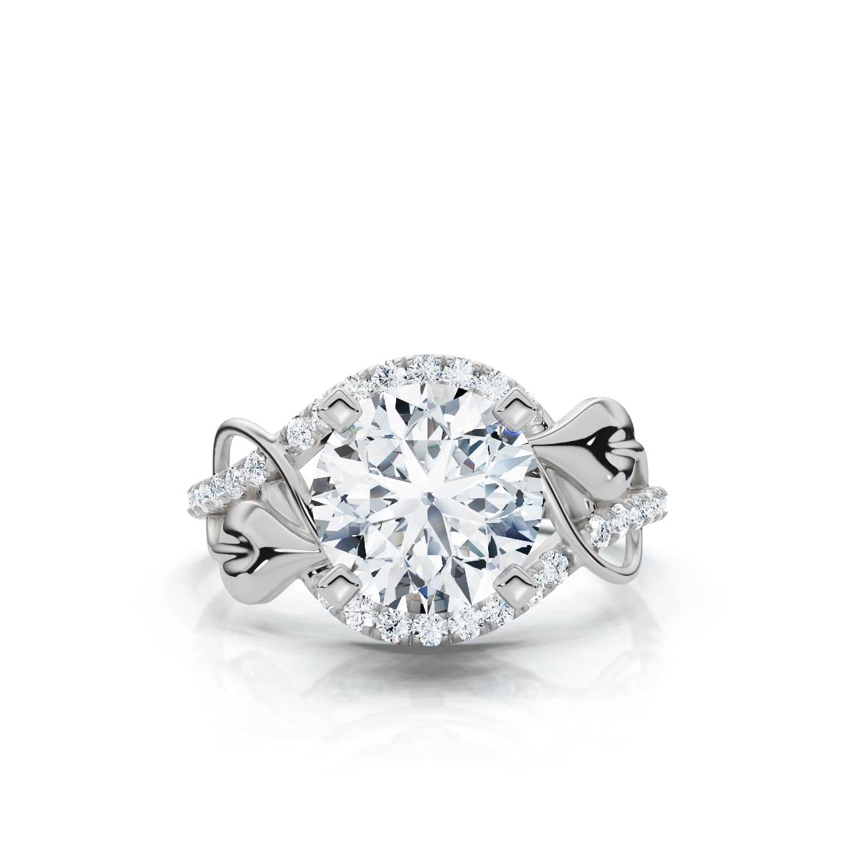 14K White Gold Valeska Accents Lab Grown Diamond Ring (1/4 ct. tw)