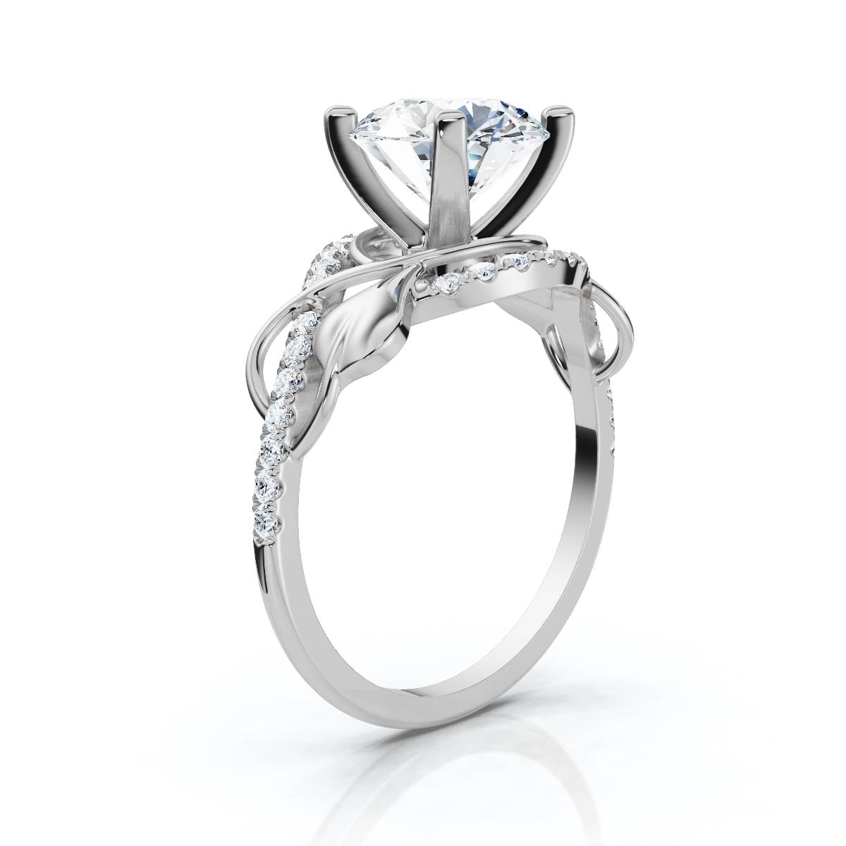 14K White Gold Valeska Accents Lab Grown Diamond Ring (1/4 ct. tw)
