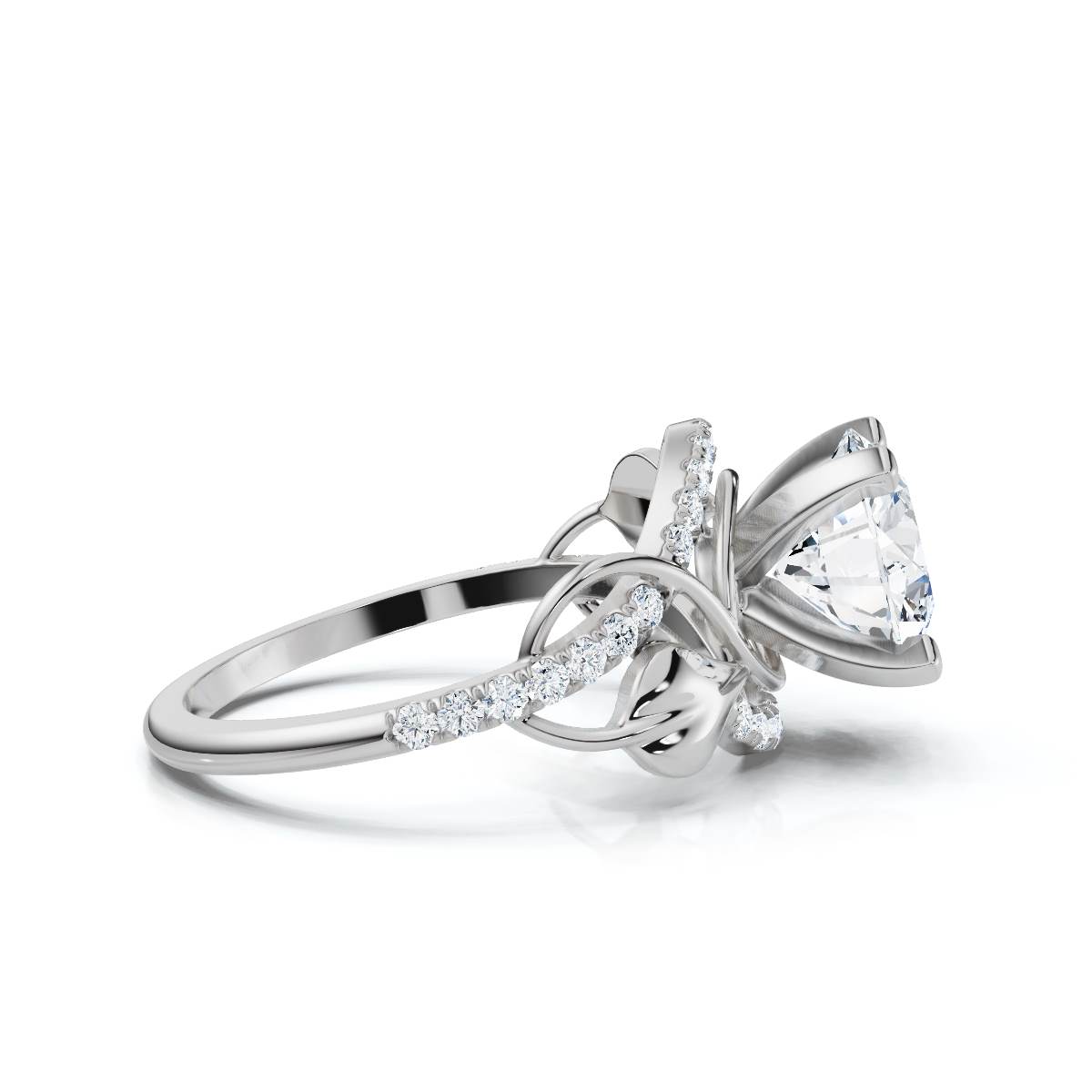 14K White Gold Valeska Accents Lab Grown Diamond Ring (1/4 ct. tw)