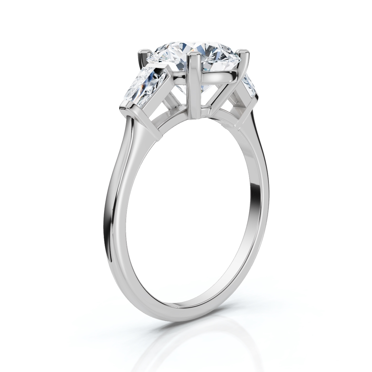 14K White Gold Elaris Three Stone Tapered Baguette Lab Grown Diamond Ring (1/4 ct. tw)