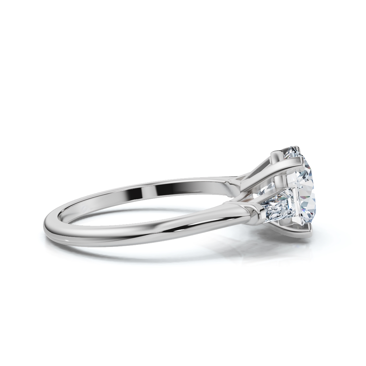 14K White Gold Elaris Three Stone Tapered Baguette Lab Grown Diamond Ring (1/4 ct. tw)