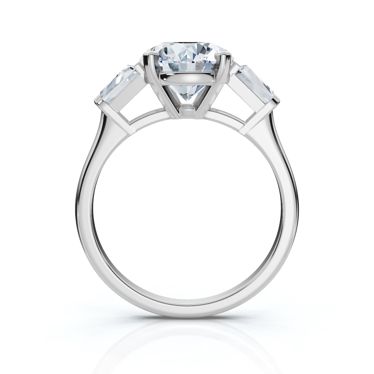 14K White Gold Elaris Three Stone Tapered Baguette Lab Grown Diamond Ring (1/4 ct. tw)