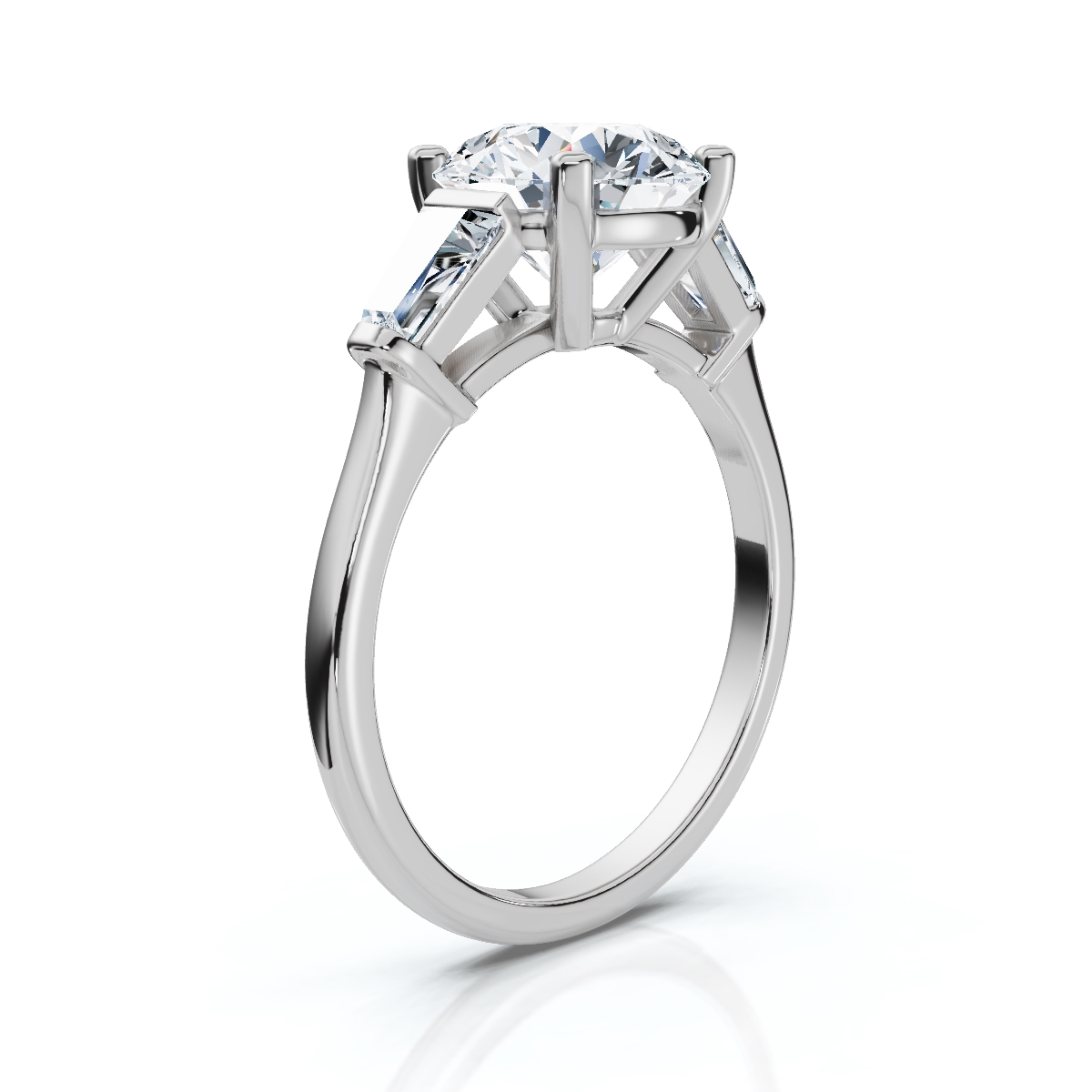14K White Gold Elaris Three Stone Tapered Baguette Lab Grown Diamond Ring (1/3 ct. tw)