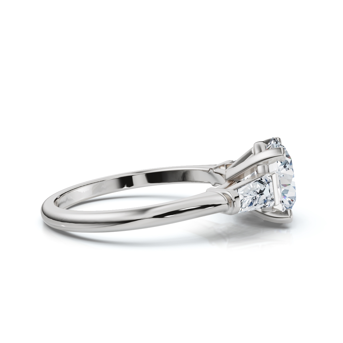 14K White Gold Elaris Three Stone Tapered Baguette Lab Grown Diamond Ring (1/3 ct. tw)