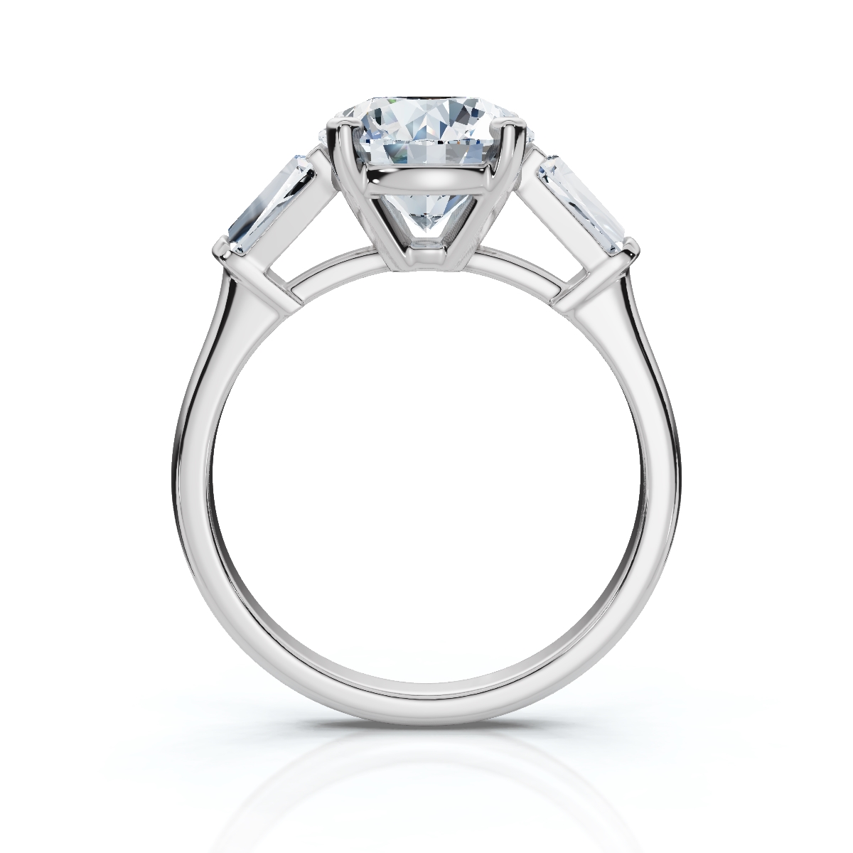 14K White Gold Elaris Three Stone Tapered Baguette Lab Grown Diamond Ring (1/3 ct. tw)