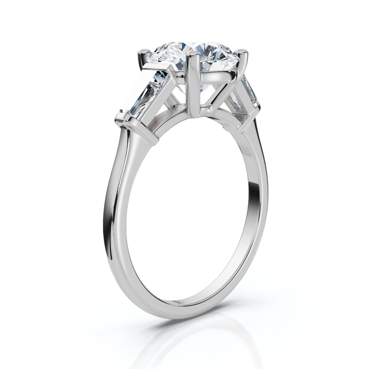14K White Gold Elaris Three Stone Tapered Baguette Lab Grown Diamond Ring (1/2 ct. tw)