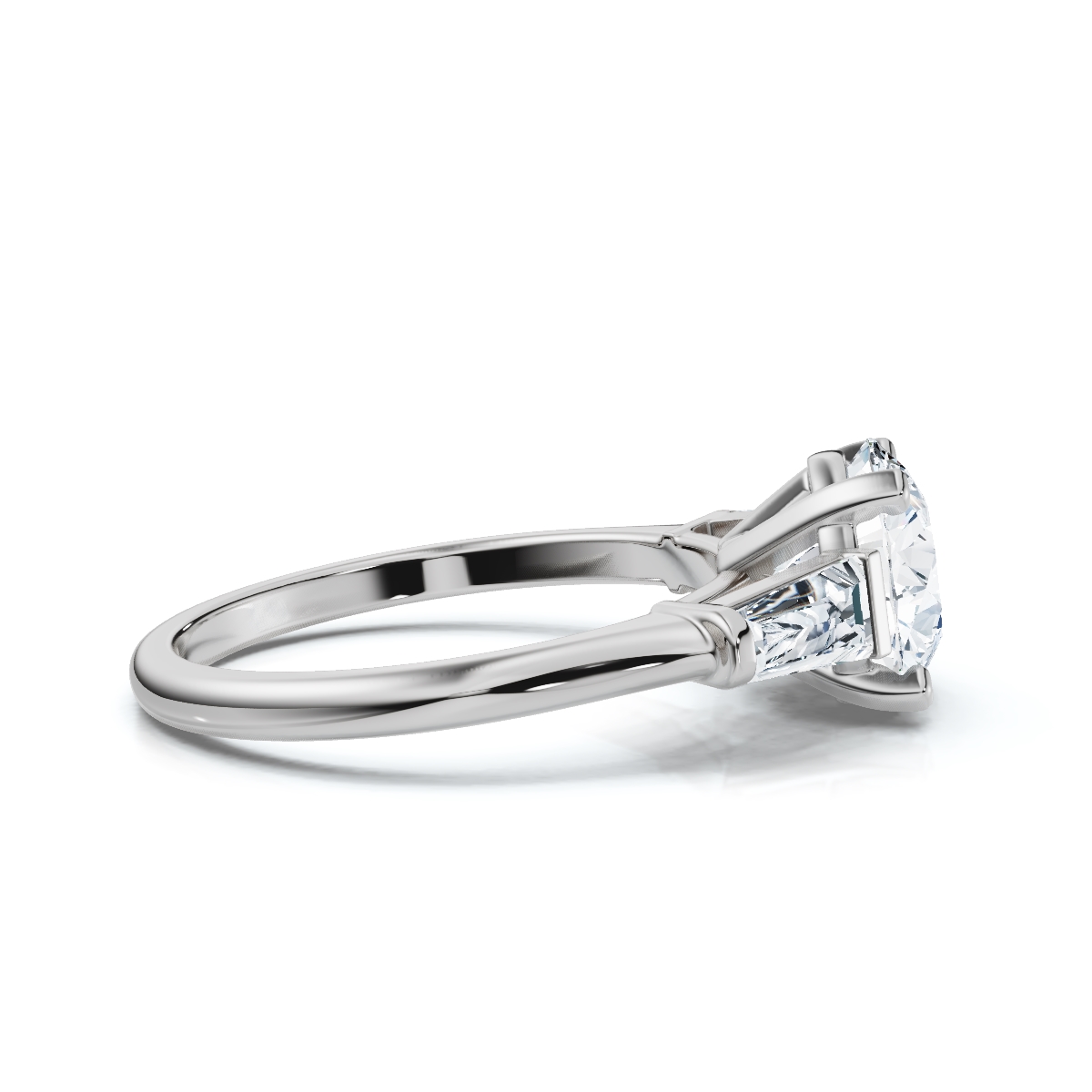 14K White Gold Elaris Three Stone Tapered Baguette Lab Grown Diamond Ring (1/2 ct. tw)