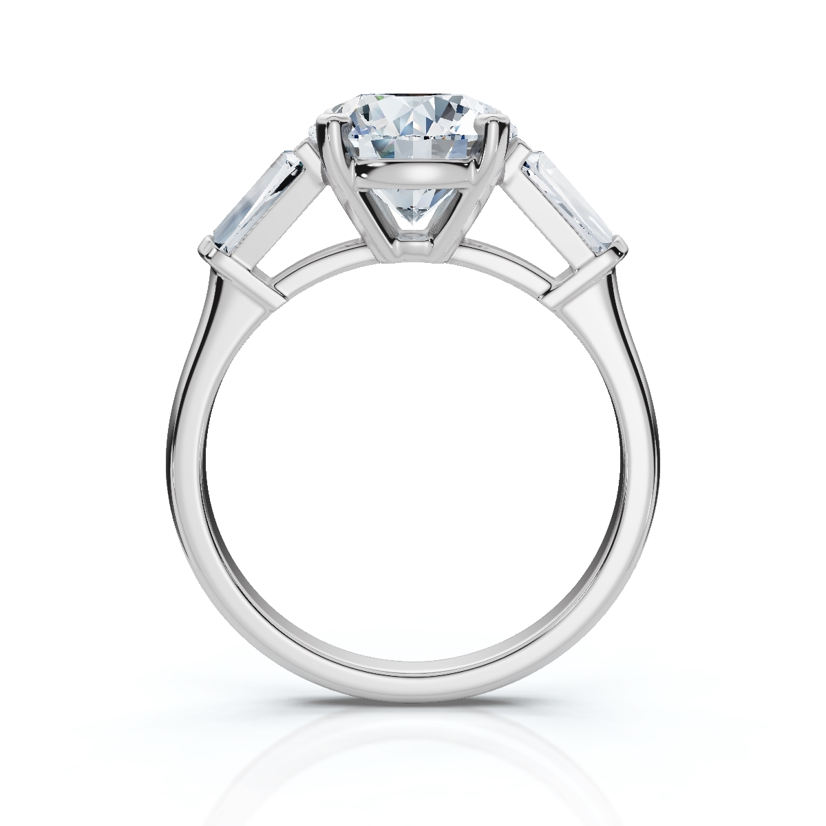 14K White Gold Elaris Three Stone Tapered Baguette Lab Grown Diamond Ring (1/2 ct. tw)