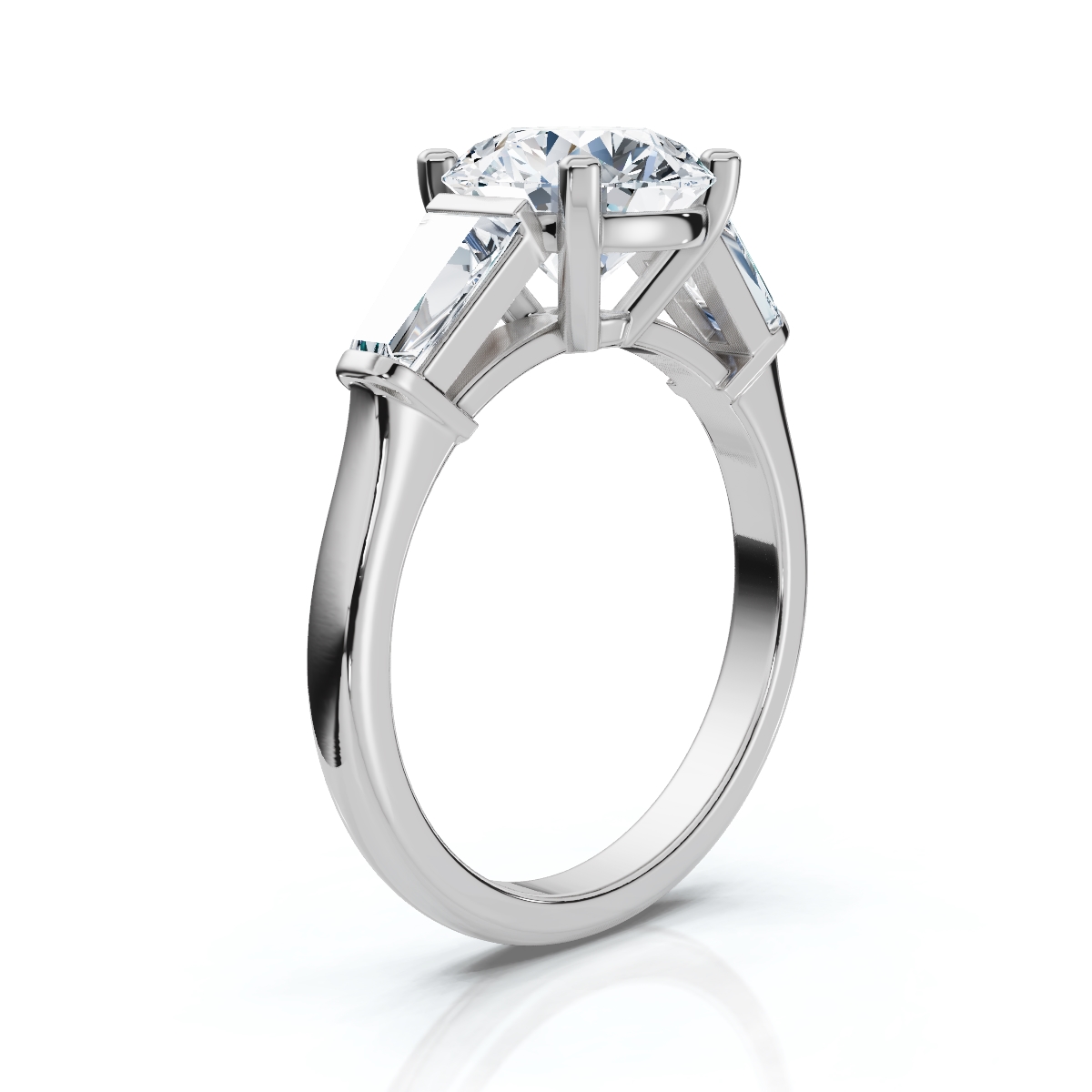 14K White Gold Elaris Three Stone Tapered Baguette Lab Grown Diamond Ring (3/4 ct. tw)