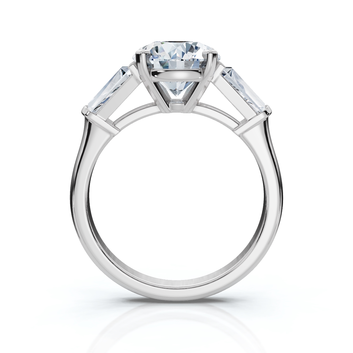 14K White Gold Elaris Three Stone Tapered Baguette Lab Grown Diamond Ring (3/4 ct. tw)