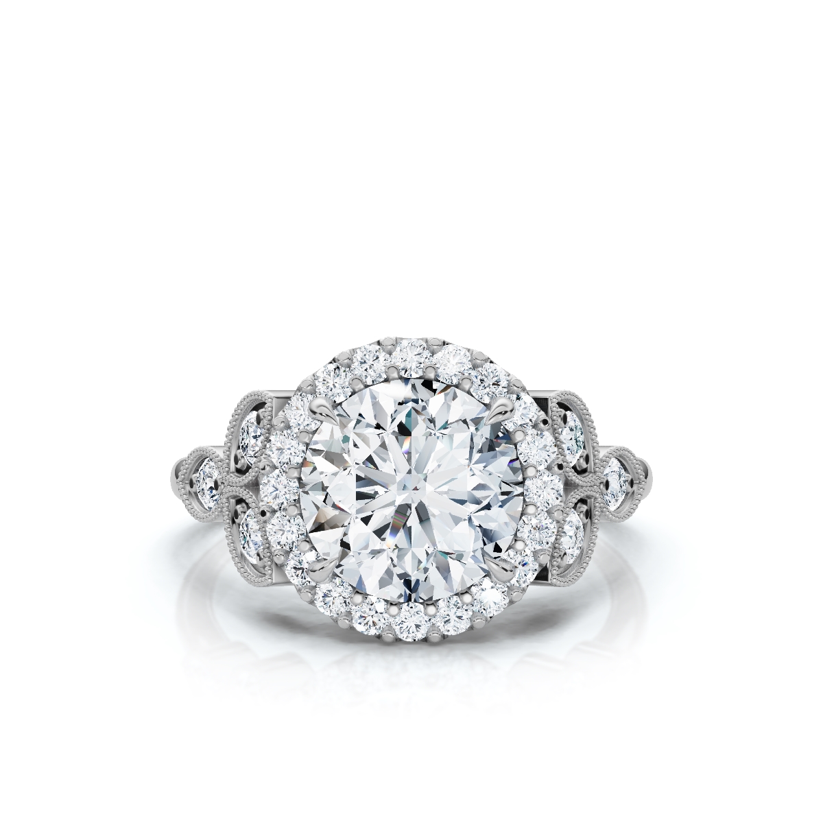 14K White Gold Tirza Vintage Inspired Lab Grown Diamond Ring (1/3 ct. tw)
