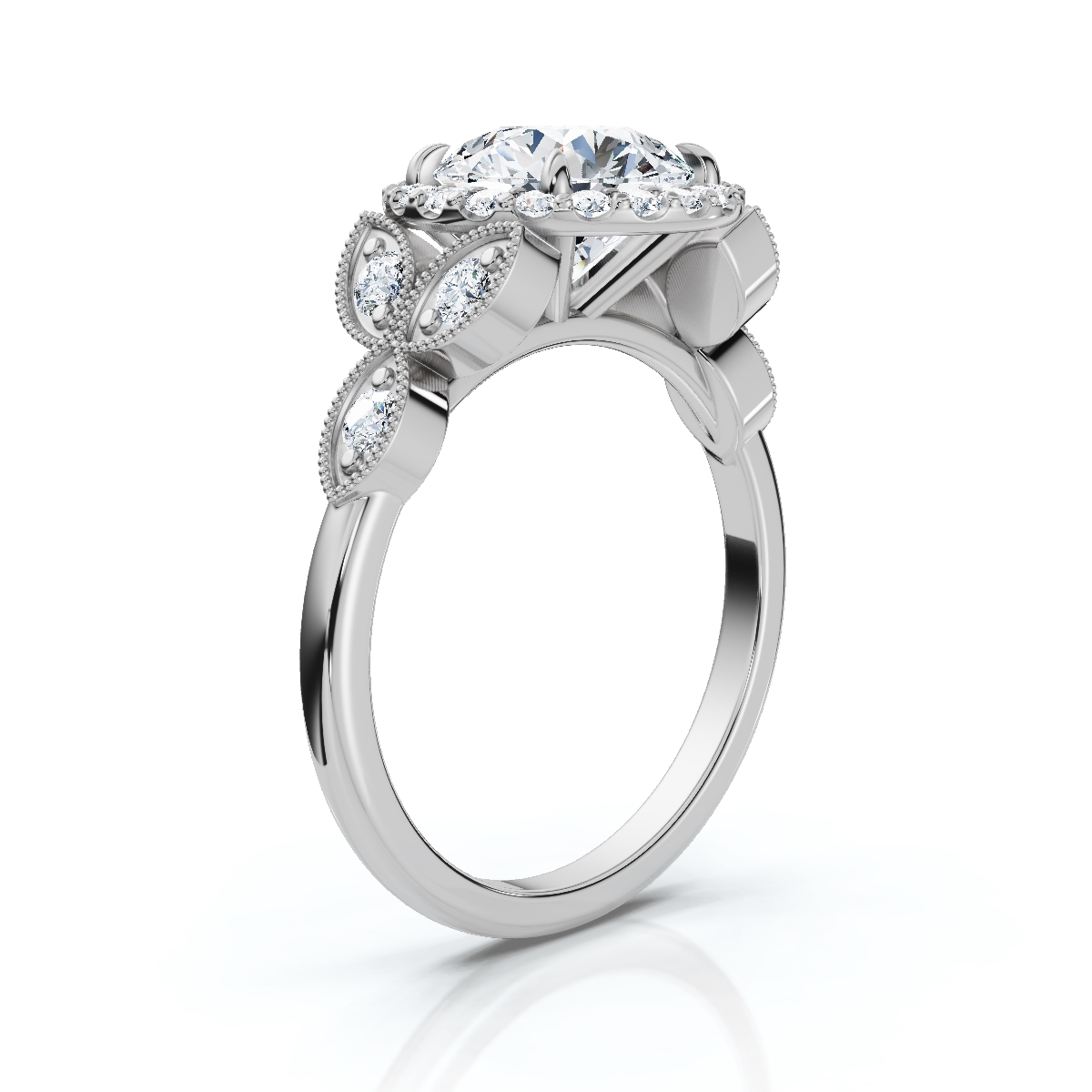 14K White Gold Tirza Vintage Inspired Lab Grown Diamond Ring (1/3 ct. tw)