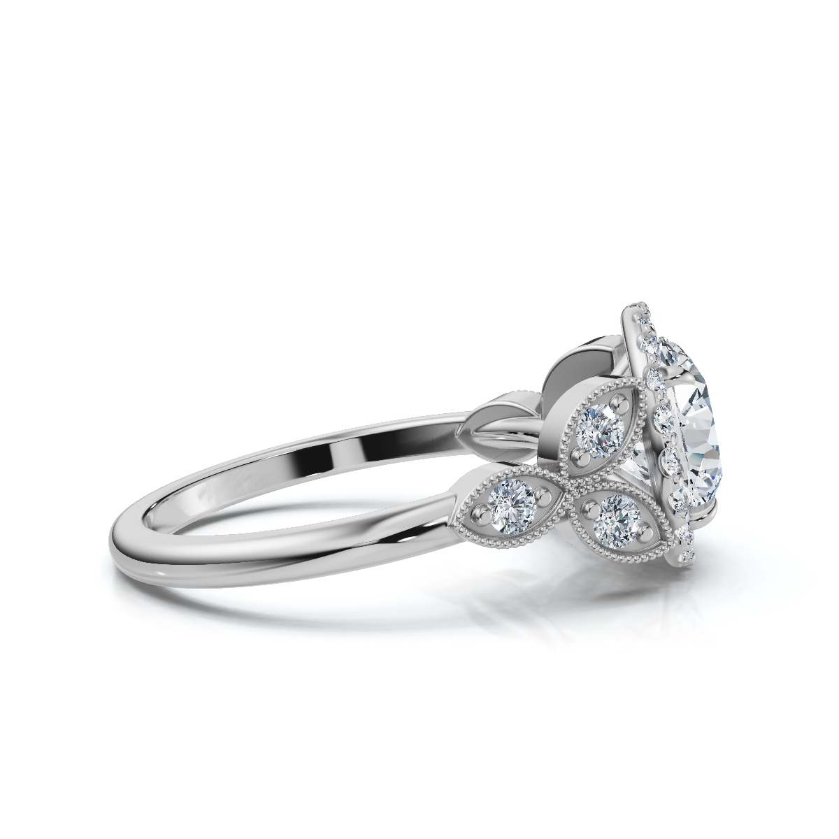 14K White Gold Tirza Vintage Inspired Lab Grown Diamond Ring (1/3 ct. tw)