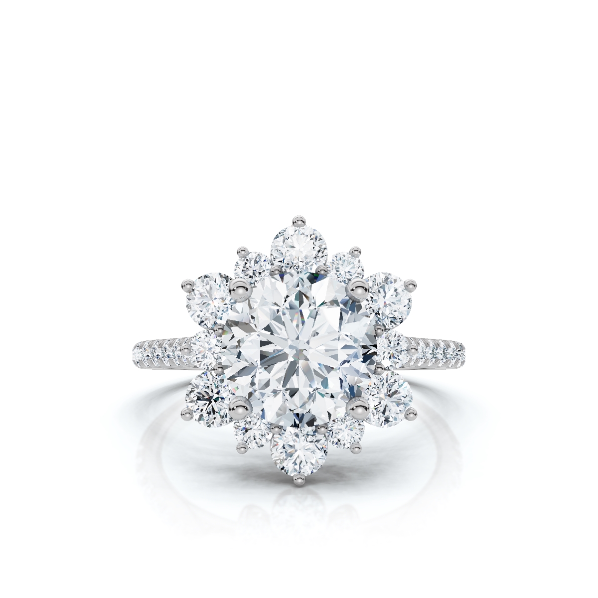 14K White Gold Padme Halo Lab Grown Diamond Ring (2/3 ct. tw)