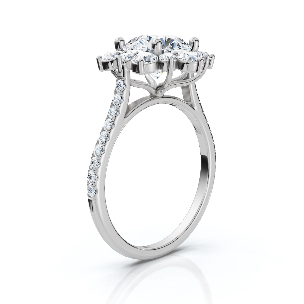 14K White Gold Padme Halo Lab Grown Diamond Ring (2/3 ct. tw)