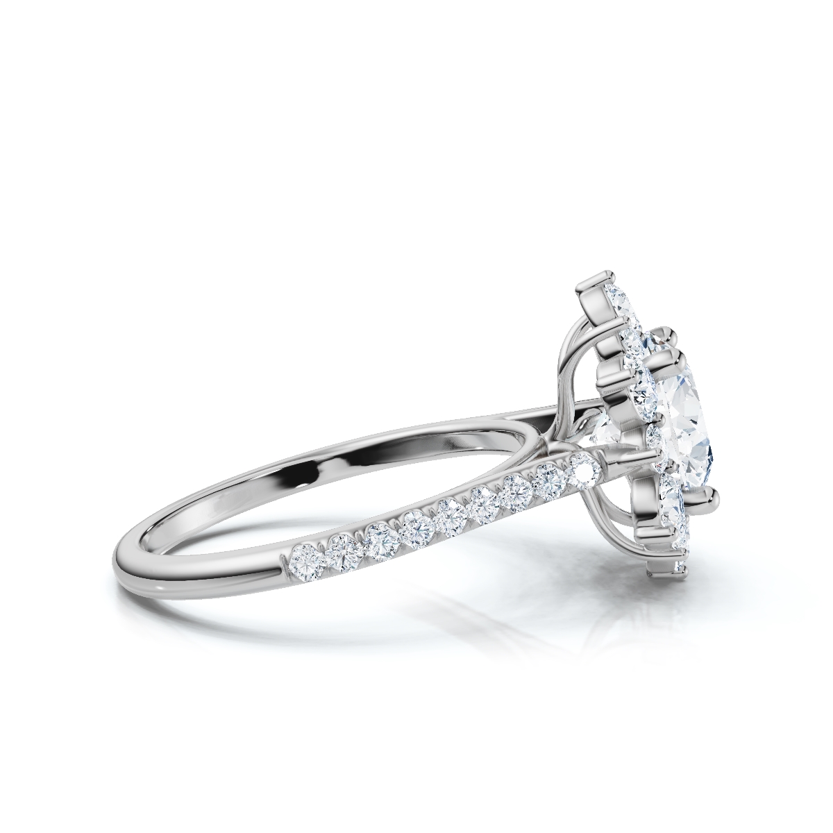 14K White Gold Padme Halo Lab Grown Diamond Ring (2/3 ct. tw)