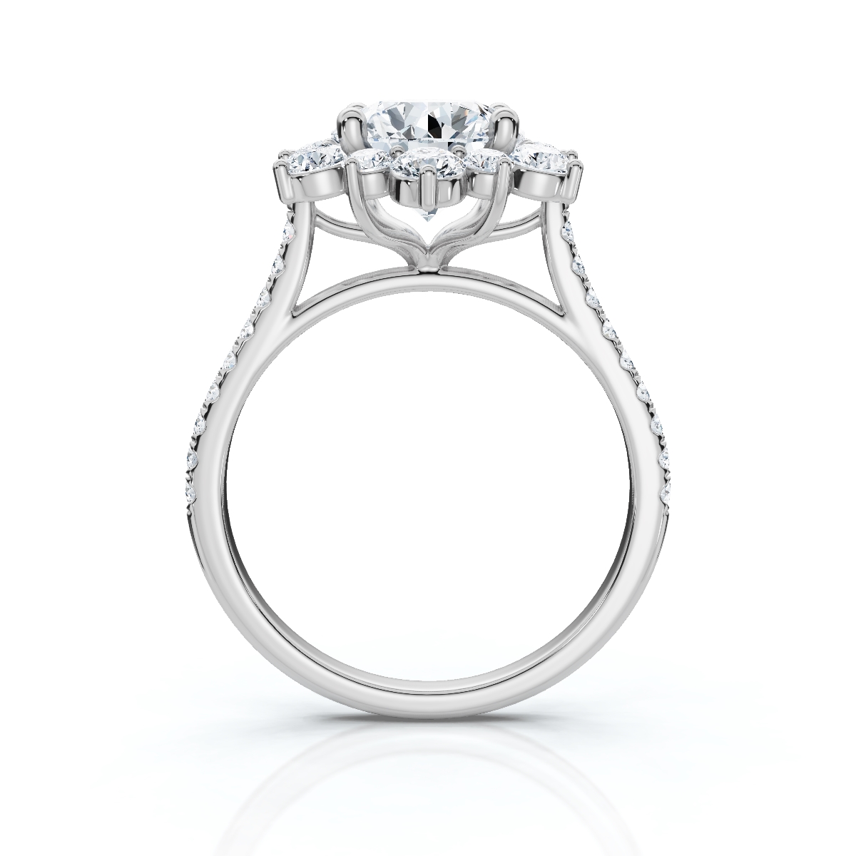 14K White Gold Padme Halo Lab Grown Diamond Ring (2/3 ct. tw)