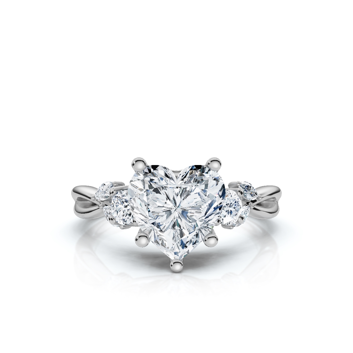 14K White Gold Yamileth Nature Inspired Lab Grown Diamond Ring (1/4 ct. tw)