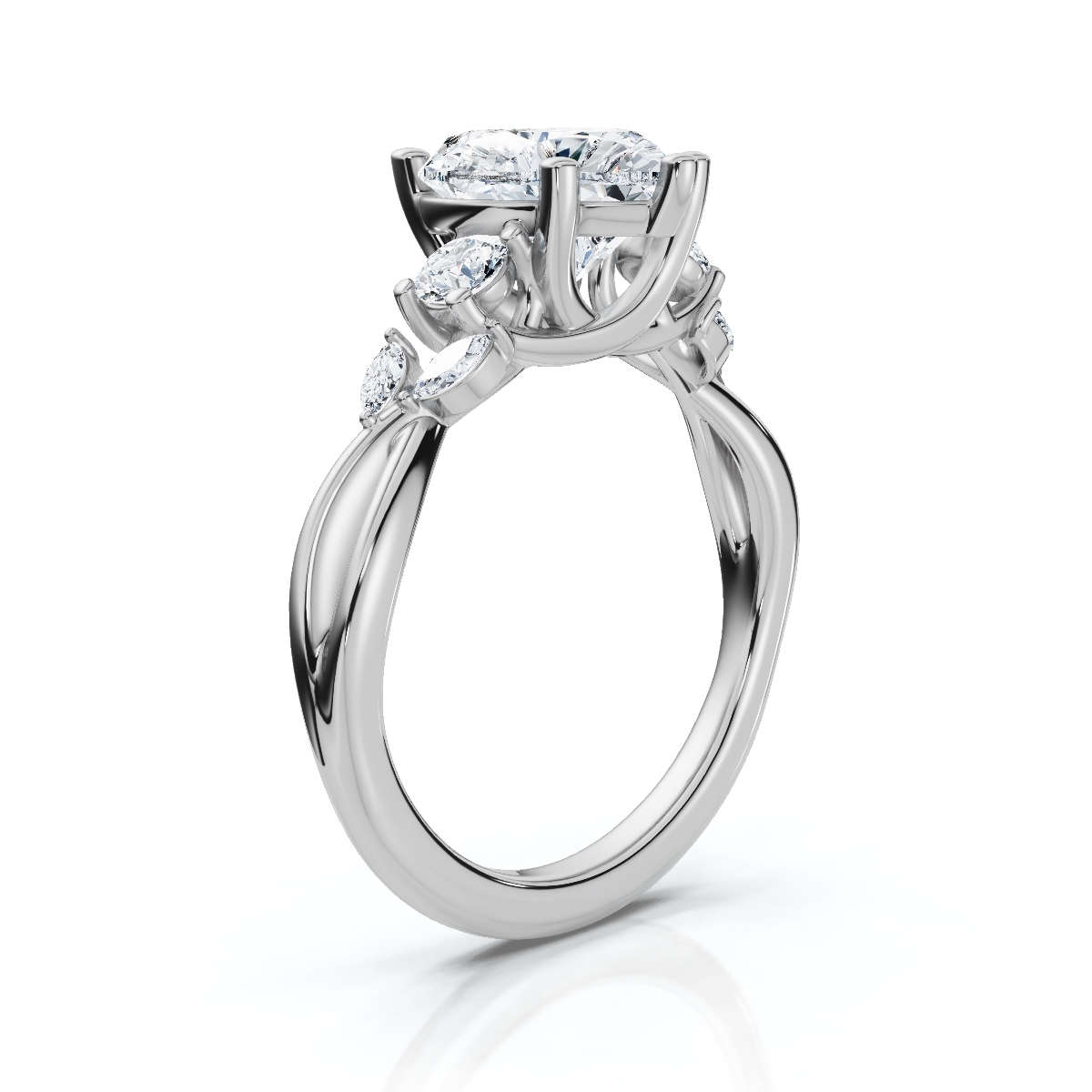14K White Gold Yamileth Nature Inspired Lab Grown Diamond Ring (1/4 ct. tw)