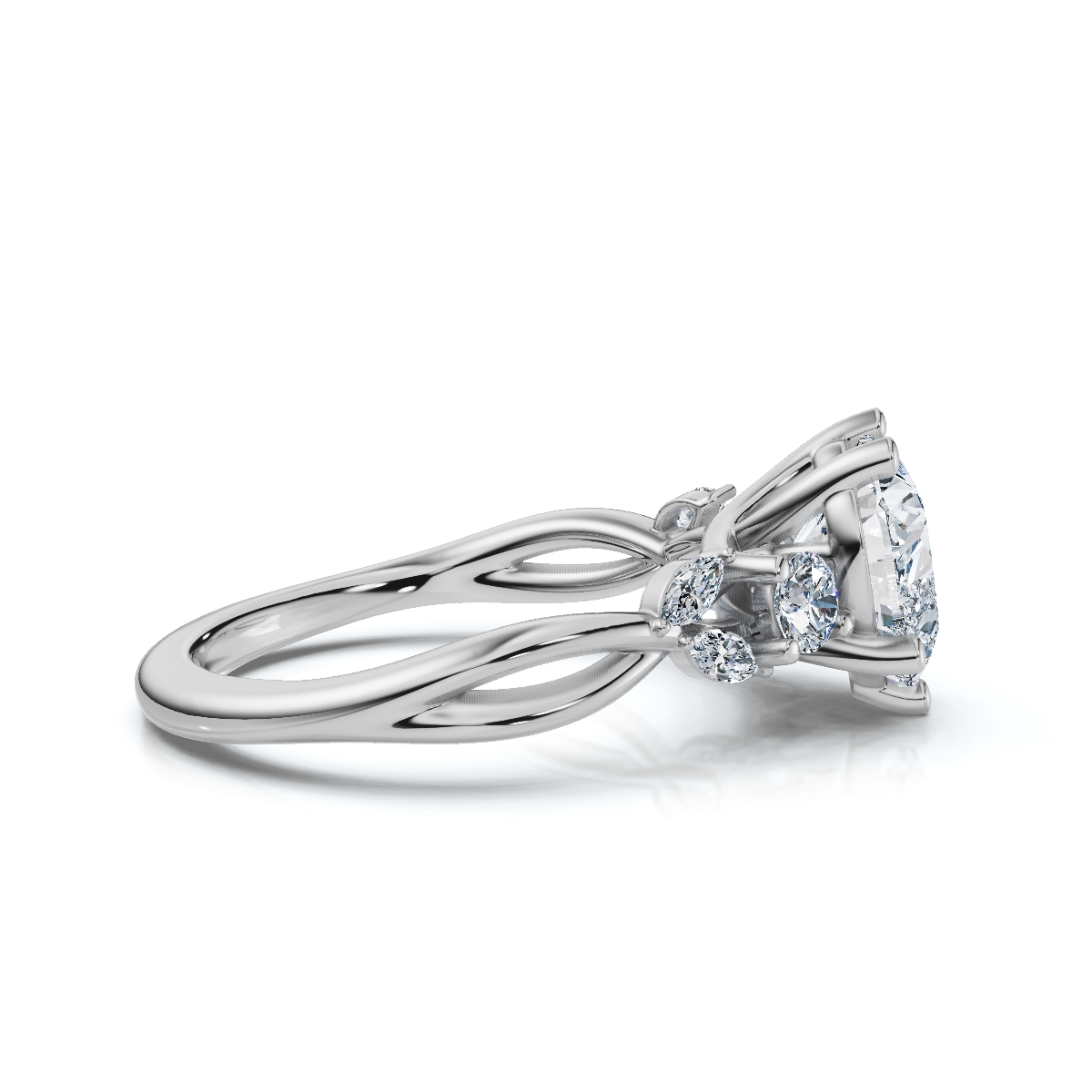 14K White Gold Yamileth Nature Inspired Lab Grown Diamond Ring (1/4 ct. tw)