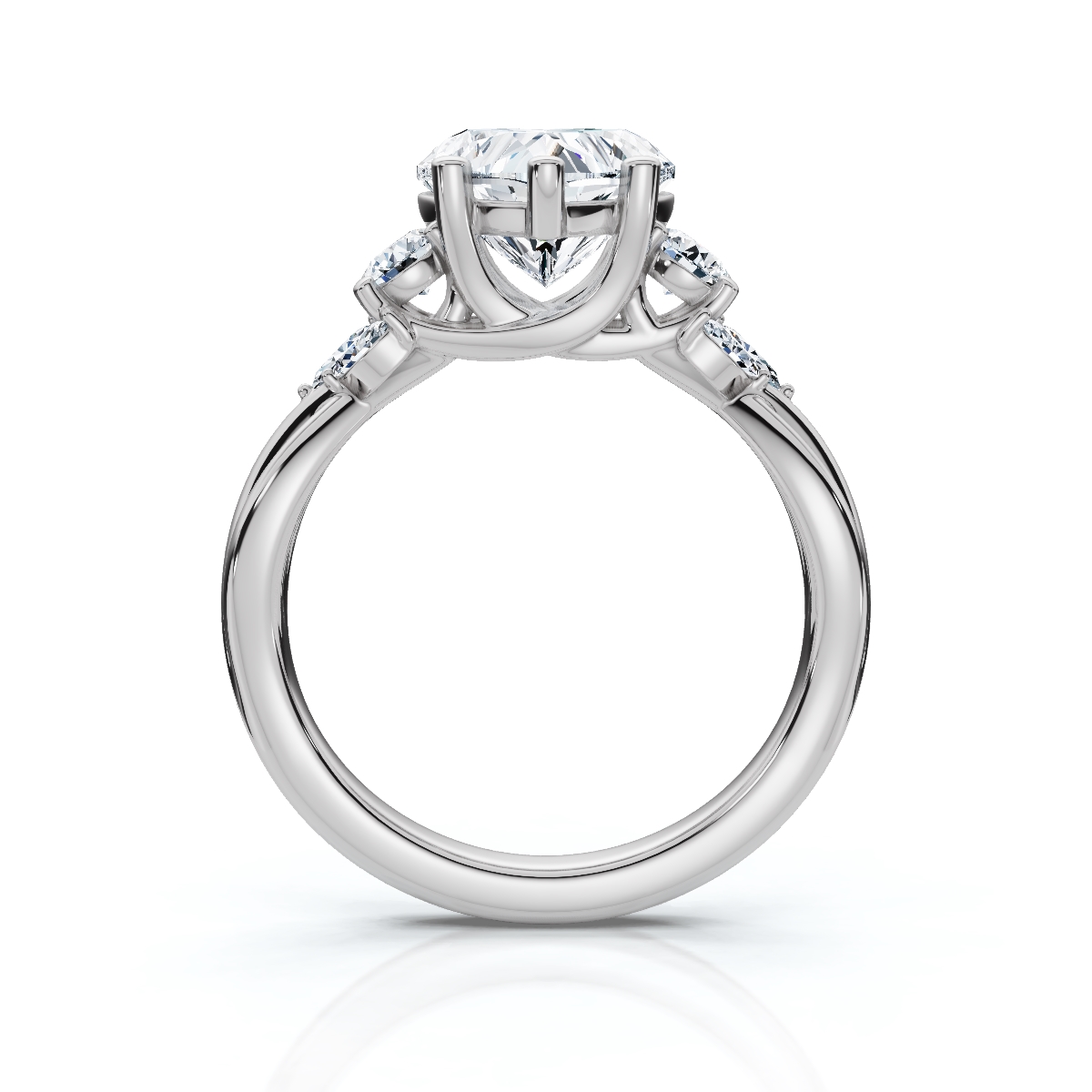 14K White Gold Yamileth Nature Inspired Lab Grown Diamond Ring (1/4 ct. tw)