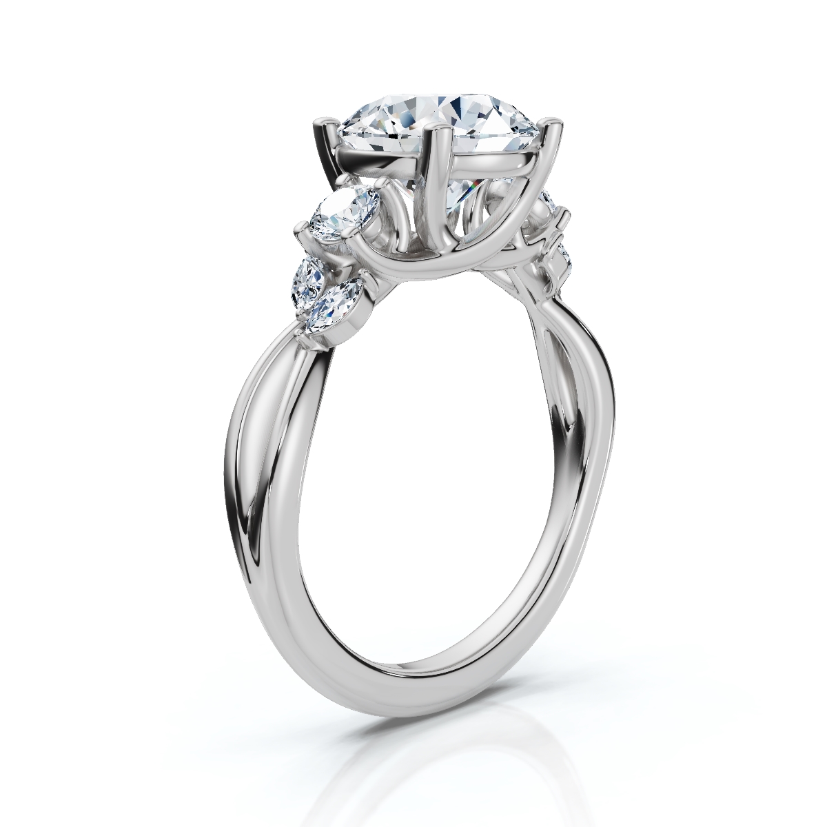 14K White Gold Yamileth Nature Inspired Lab Grown Diamond Ring (1/4 ct. tw)