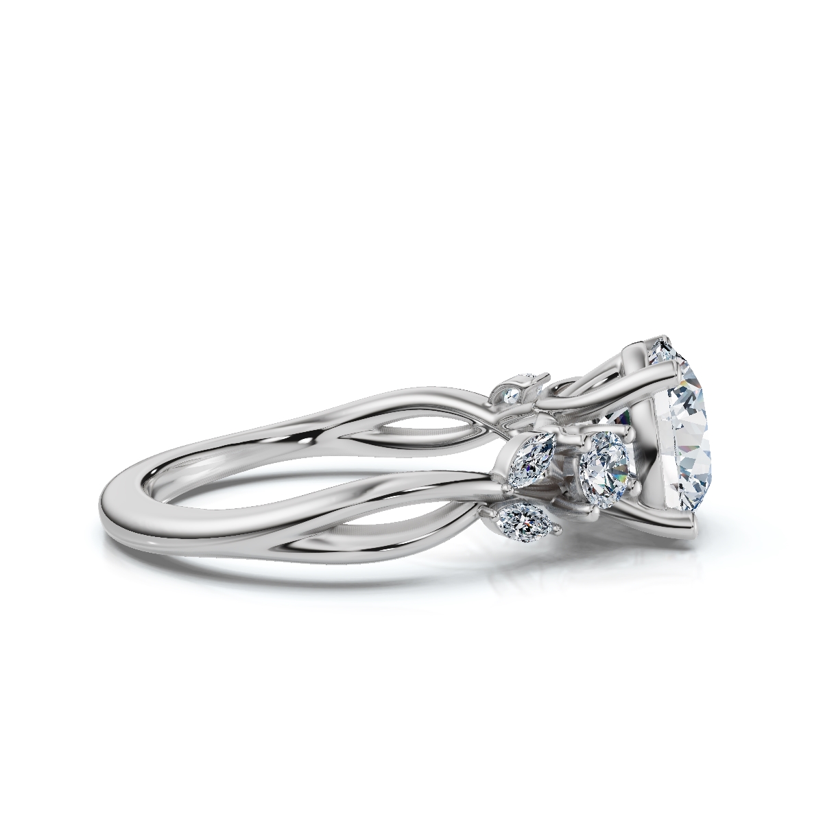 14K White Gold Yamileth Nature Inspired Lab Grown Diamond Ring (1/4 ct. tw)