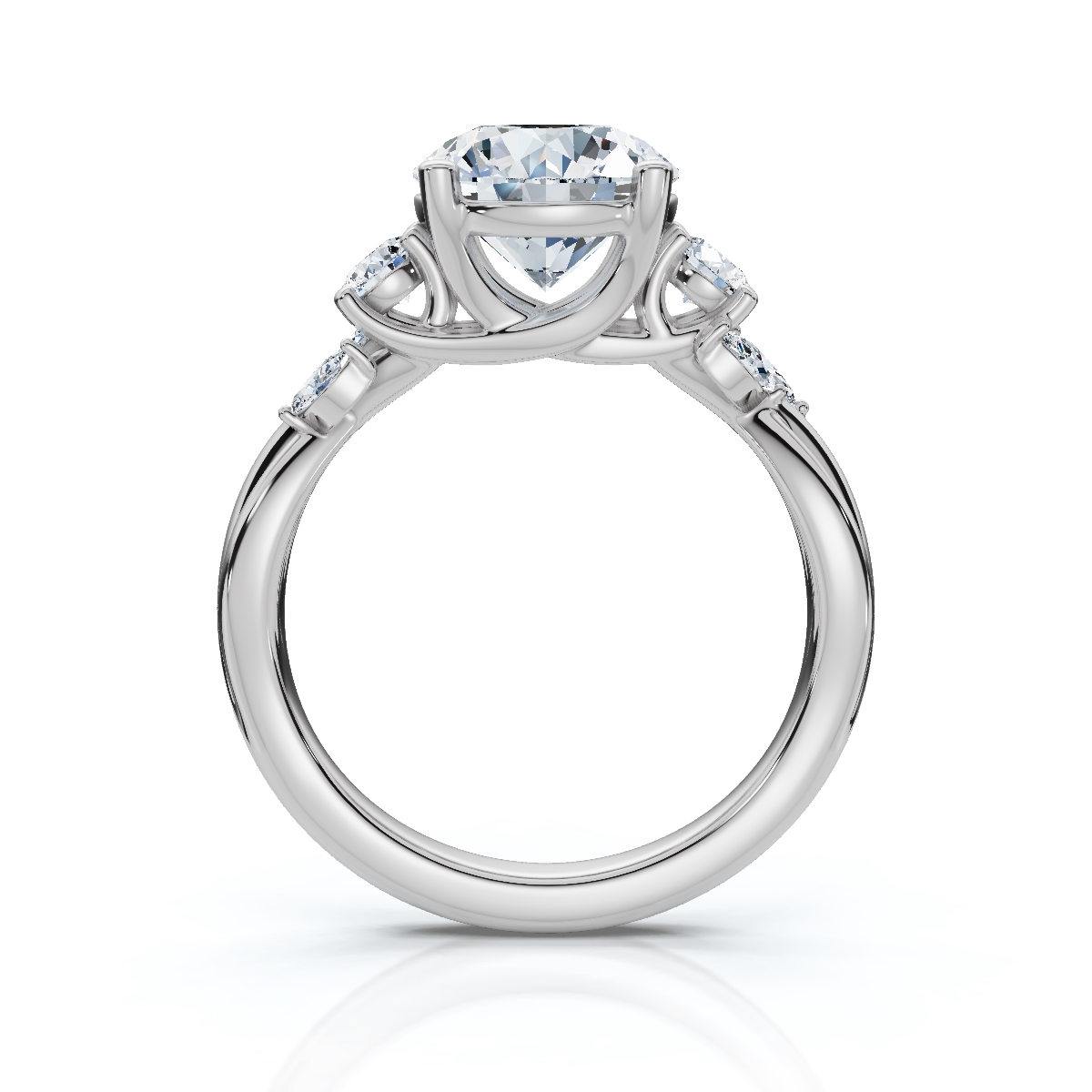 14K White Gold Yamileth Nature Inspired Lab Grown Diamond Ring (1/4 ct. tw)