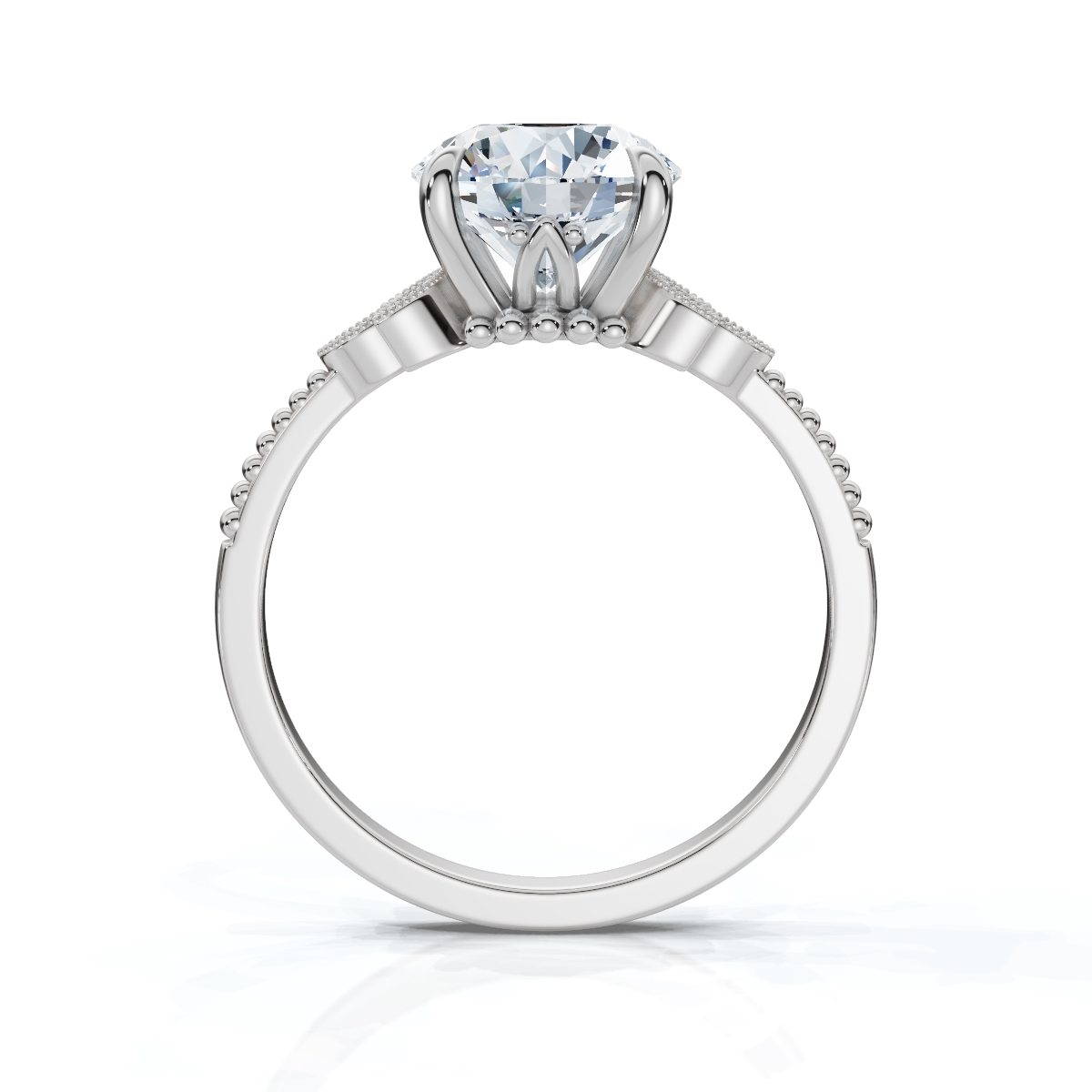 14K White Gold Aurea Accents Lab Grown Diamond Ring (1/20 ct. tw)