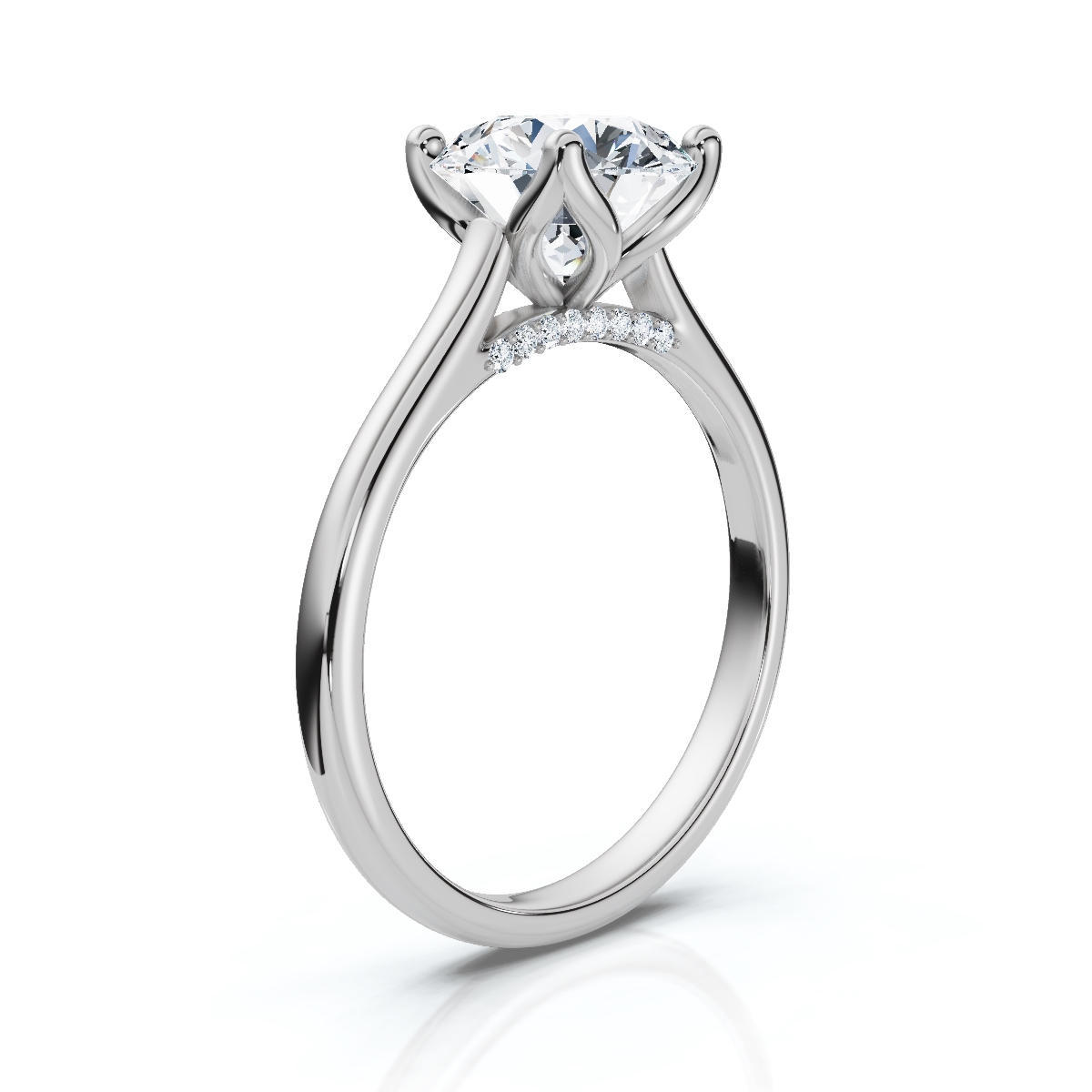 14K White Gold Xanthia Nature Inspired Lab Grown Diamond Ring (1/20 ct. tw)