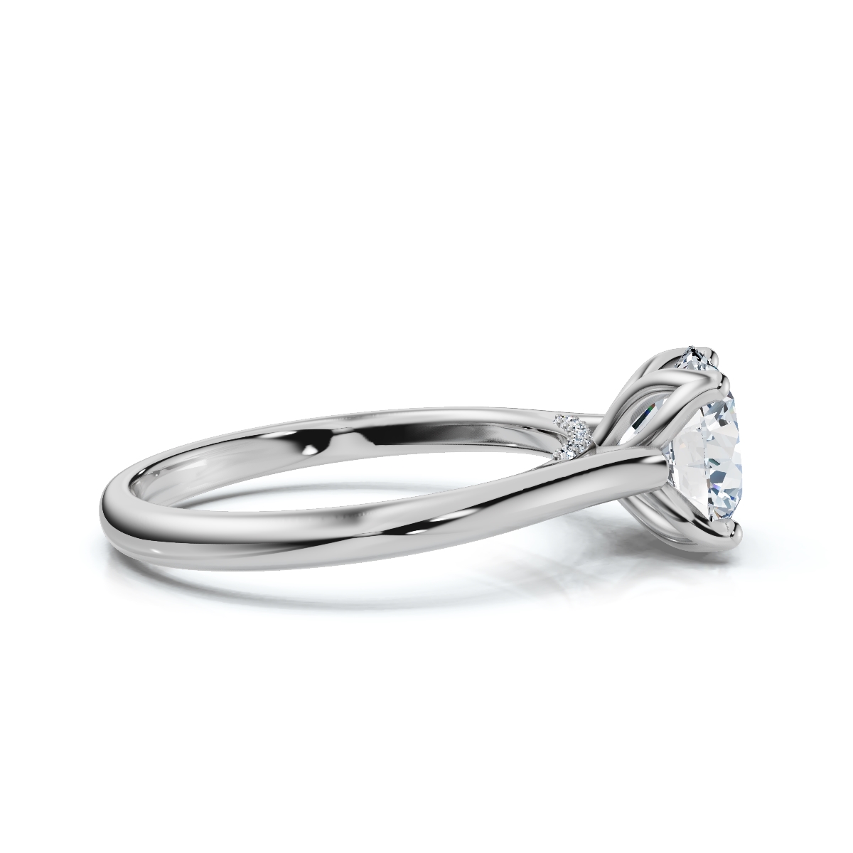 14K White Gold Xanthia Nature Inspired Lab Grown Diamond Ring (1/20 ct. tw)