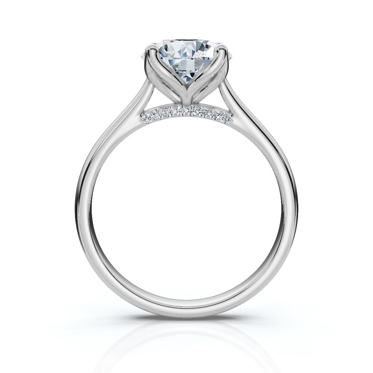 14K White Gold Xanthia Nature Inspired Lab Grown Diamond Ring (1/20 ct. tw)