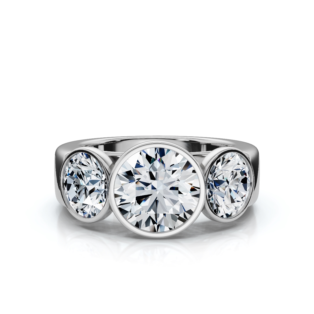 14K White Gold Nidia Three Stone Round Lab Grown Diamond Ring (2.00 ct. tw)