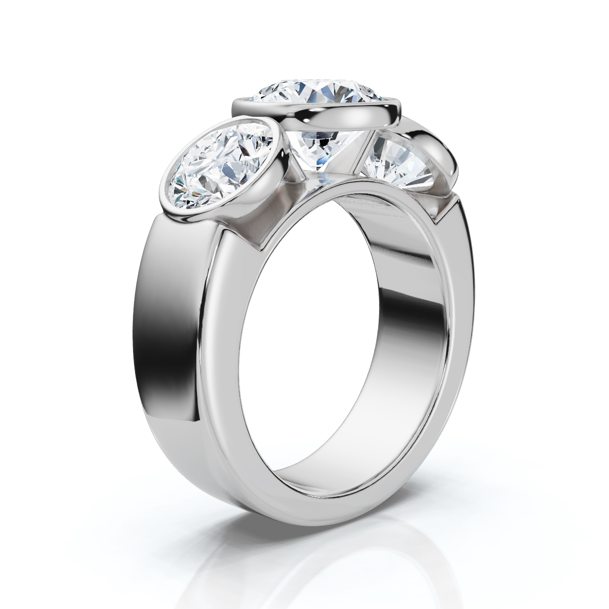 14K White Gold Nidia Three Stone Round Lab Grown Diamond Ring (2.00 ct. tw)
