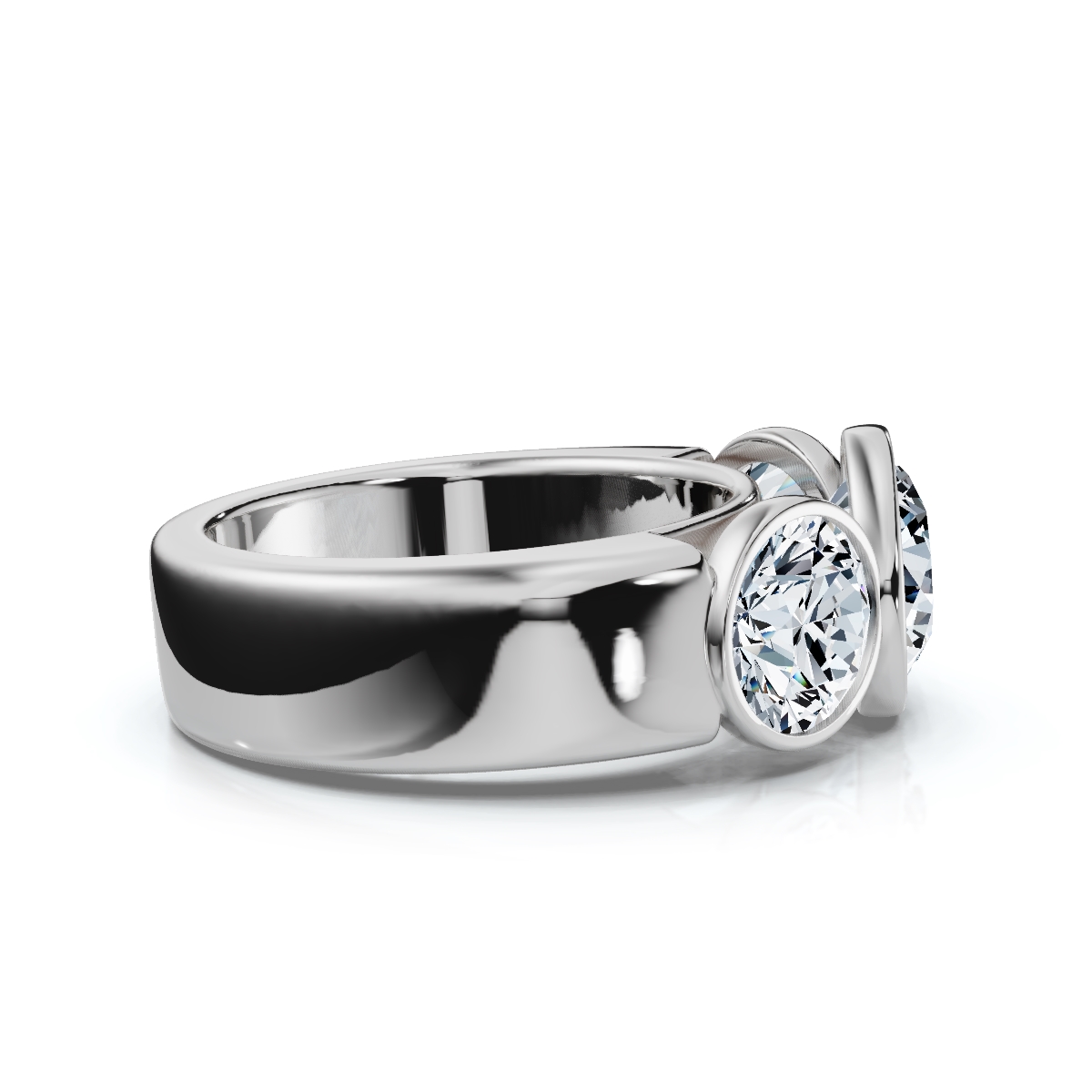 14K White Gold Nidia Three Stone Round Lab Grown Diamond Ring (2.00 ct. tw)