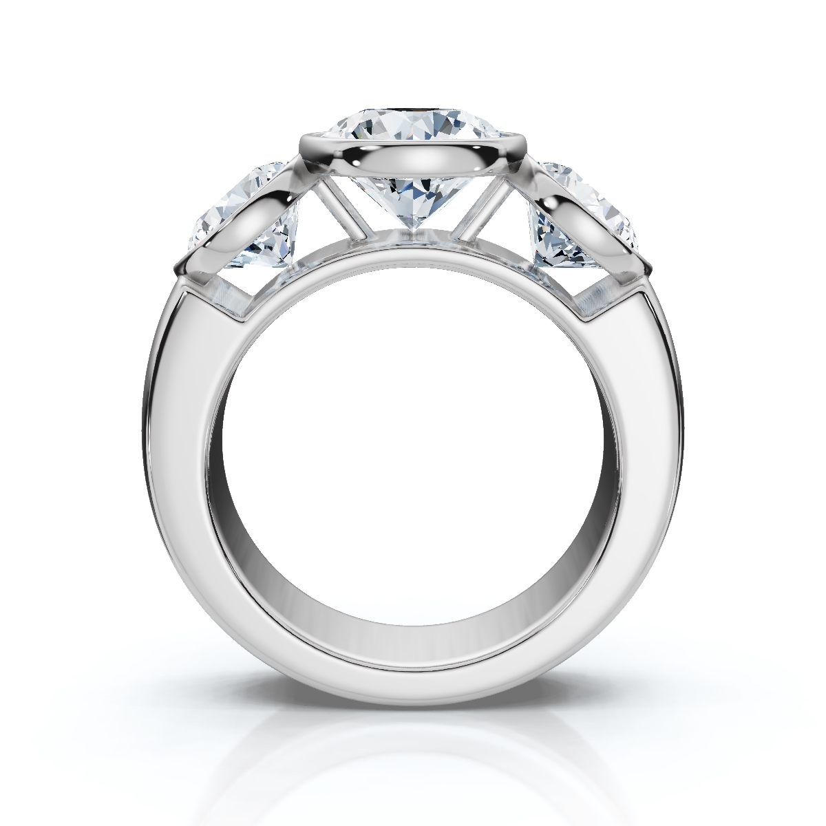 14K White Gold Nidia Three Stone Round Lab Grown Diamond Ring (2.00 ct. tw)
