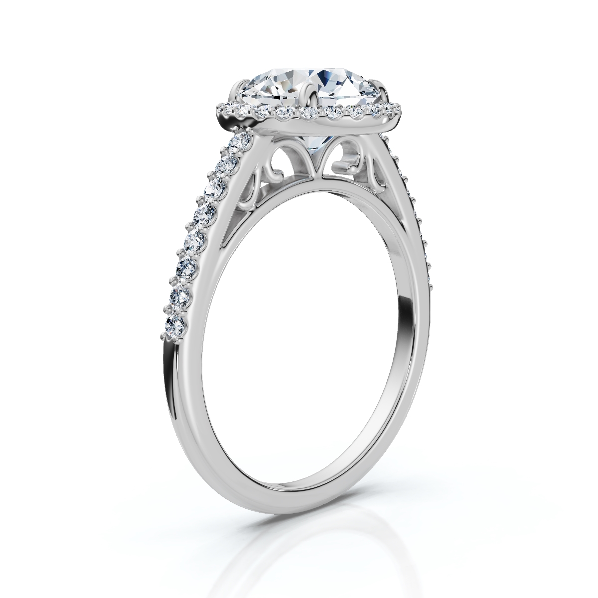 14K White Gold Ivanka Filigree Halo Lab Grown Diamond Ring (1/3 ct. tw)