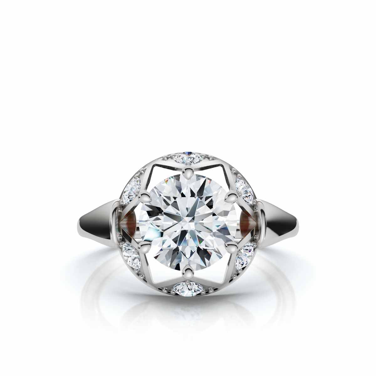 14K White Gold Berkely Accents Lab Grown Diamond Ring (1/3 ct. tw)