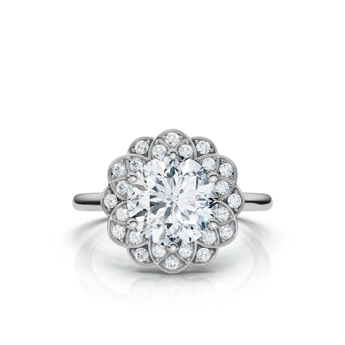 14K White Gold Eldora Halo Lab Grown Diamond Ring (1/6 ct. tw)