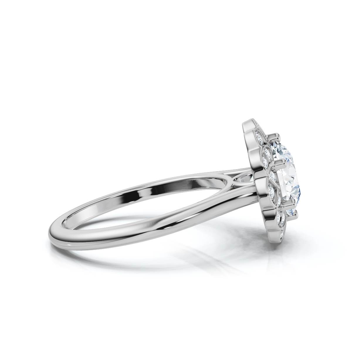 14K White Gold Eldora Halo Lab Grown Diamond Ring (1/6 ct. tw)