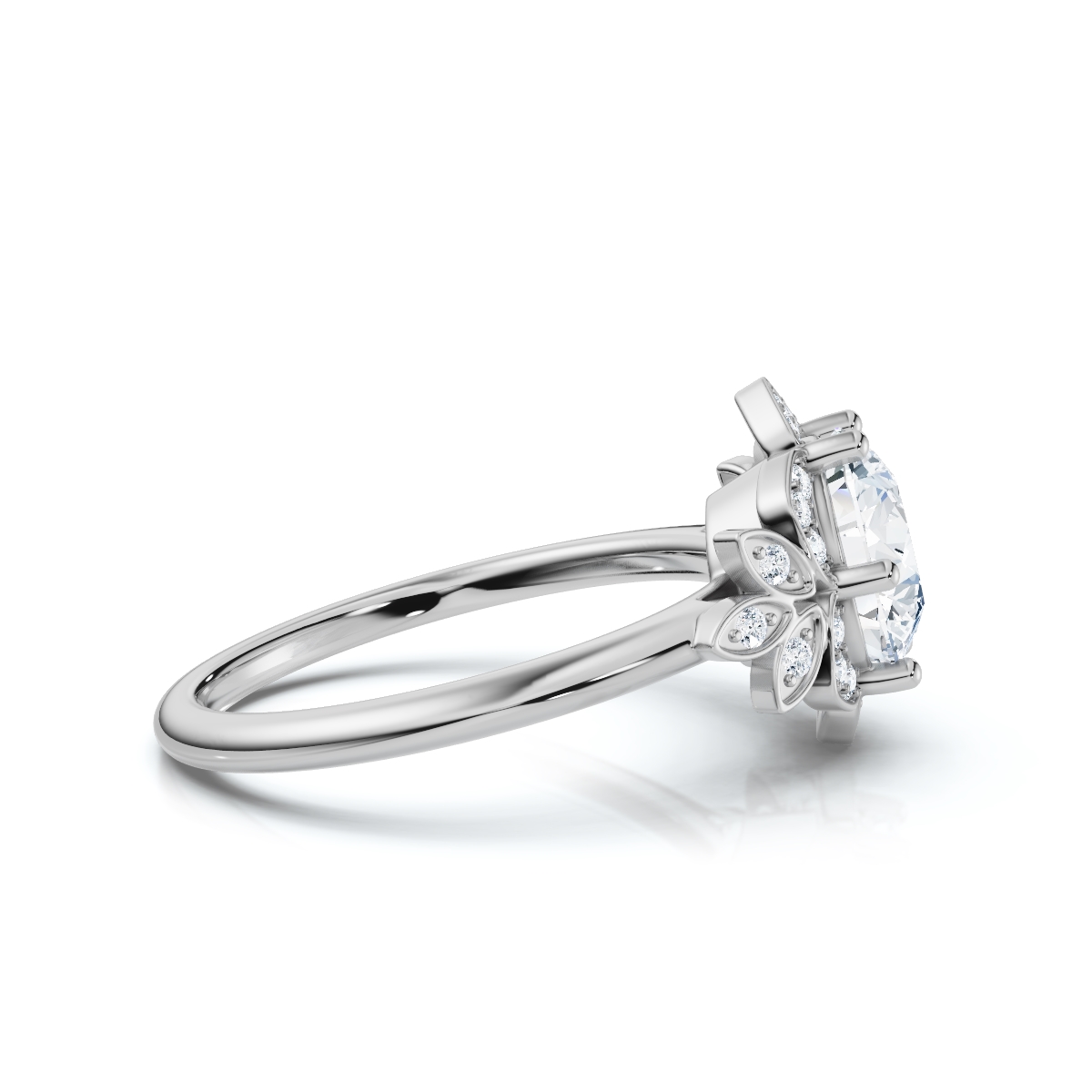14K White Gold Seraphine Accents Lab Grown Diamond Ring (1/10 ct. tw)
