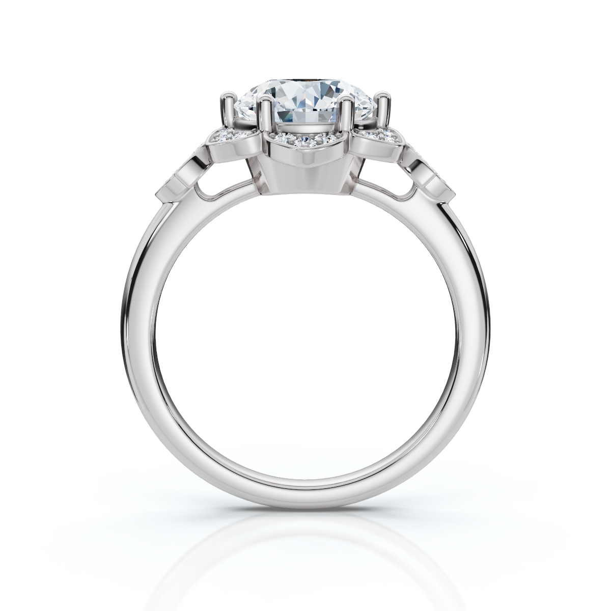 14K White Gold Seraphine Accents Lab Grown Diamond Ring (1/10 ct. tw)