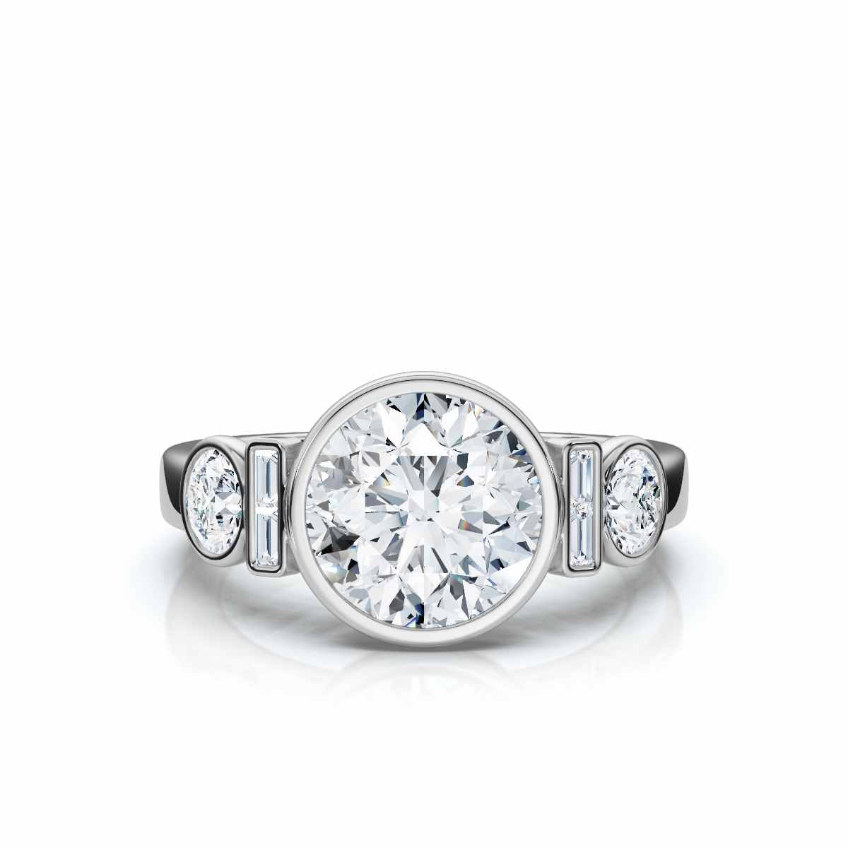 14K White Gold Quintessa Accents Lab Grown Diamond Ring (1/2 ct. tw)