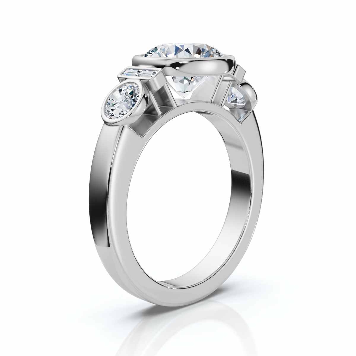 14K White Gold Quintessa Accents Lab Grown Diamond Ring (1/2 ct. tw)