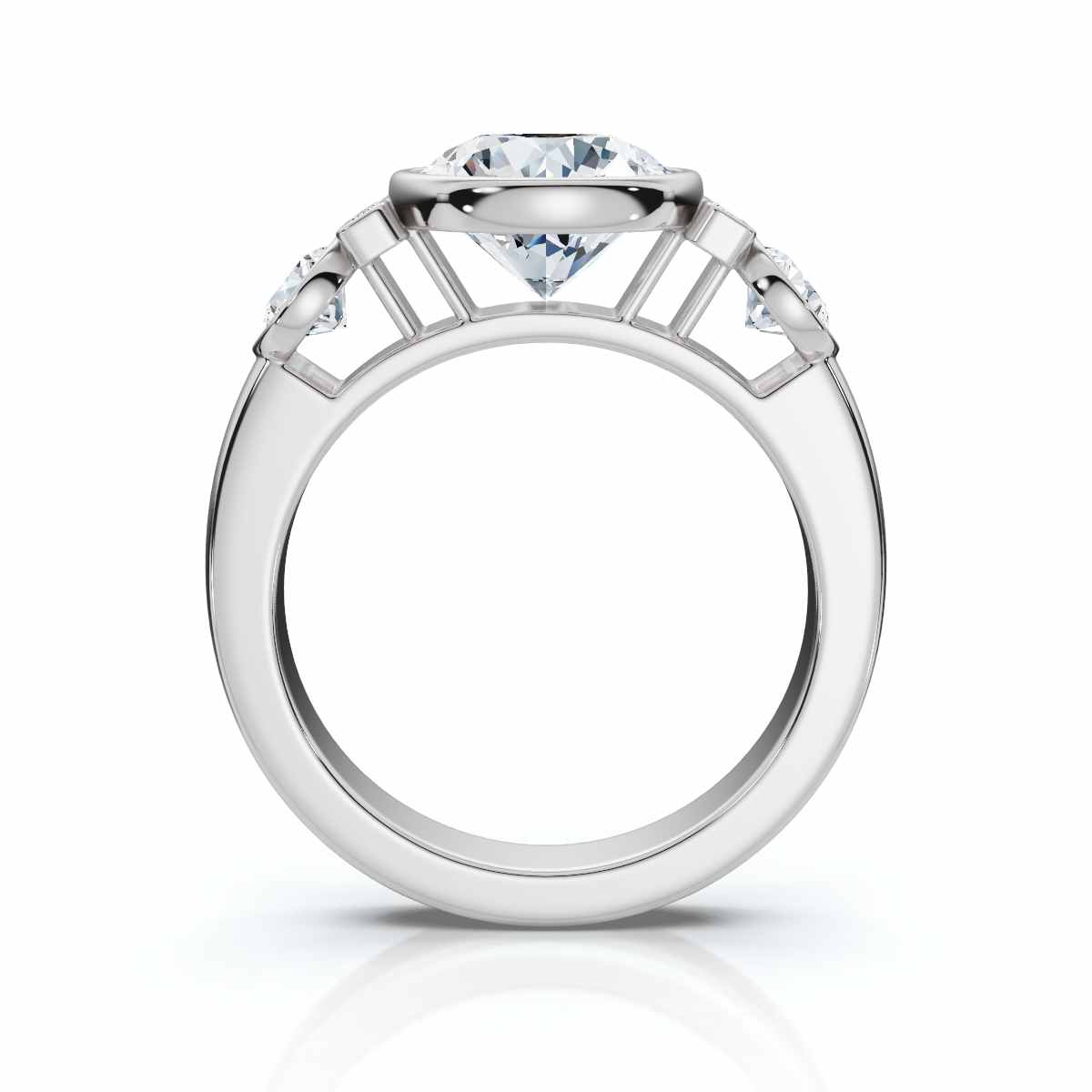 14K White Gold Quintessa Accents Lab Grown Diamond Ring (1/2 ct. tw)