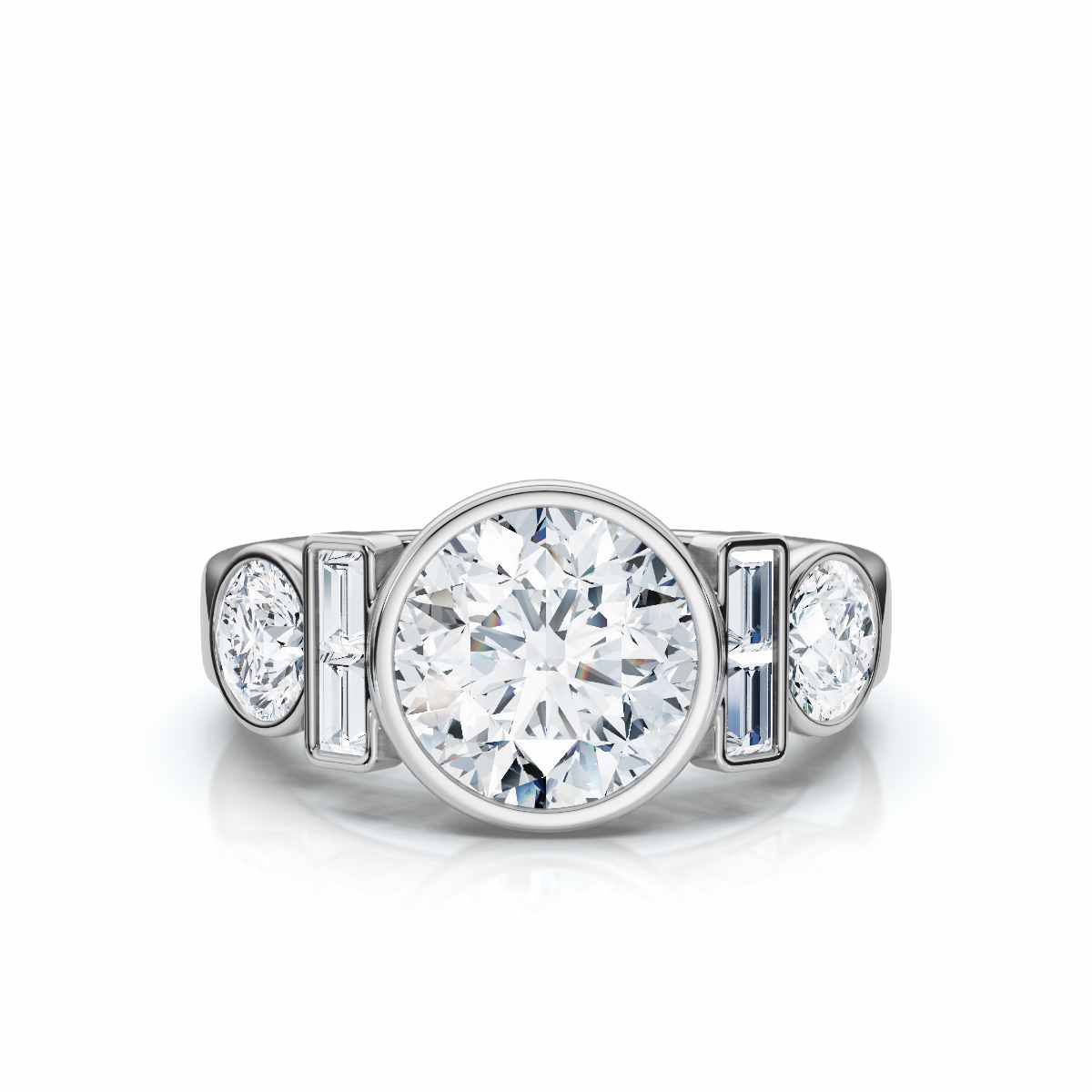 14K White Gold Quintessa Accents Lab Grown Diamond Ring (1 ct. tw)
