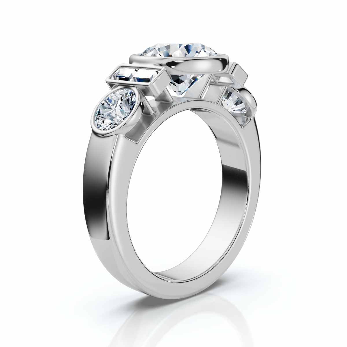 14K White Gold Quintessa Accents Lab Grown Diamond Ring (1 ct. tw)